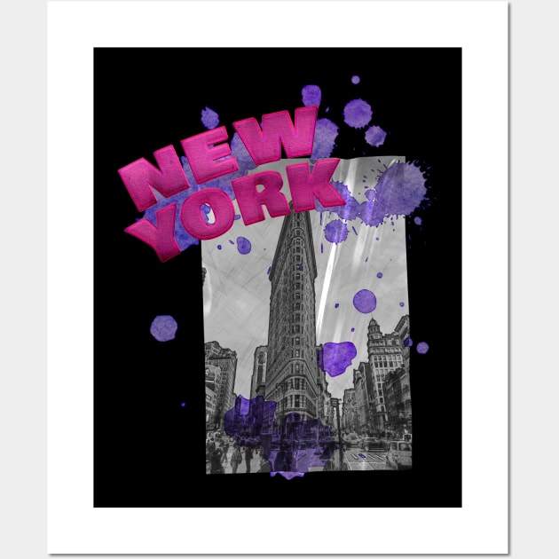 New York Drip - Pink/Purple Wall Art by MerlinArt